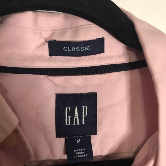 Gap mens classic fit medium pink long sleeve button down shirt - Picture 3 of 3